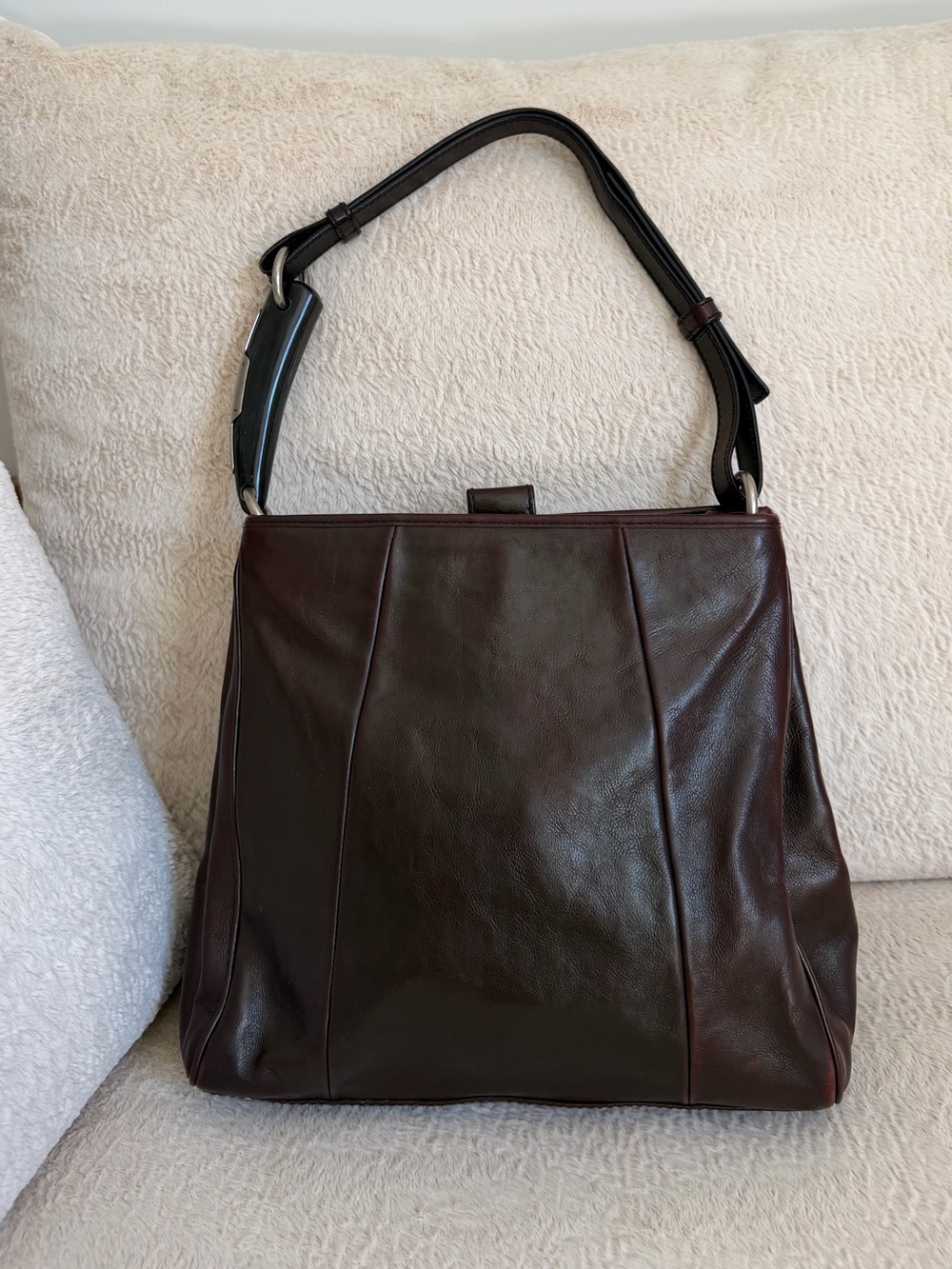 YSL SAINT LAURENT vintage Mombasa square leather tote